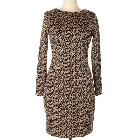 badgley mischka leopard dress